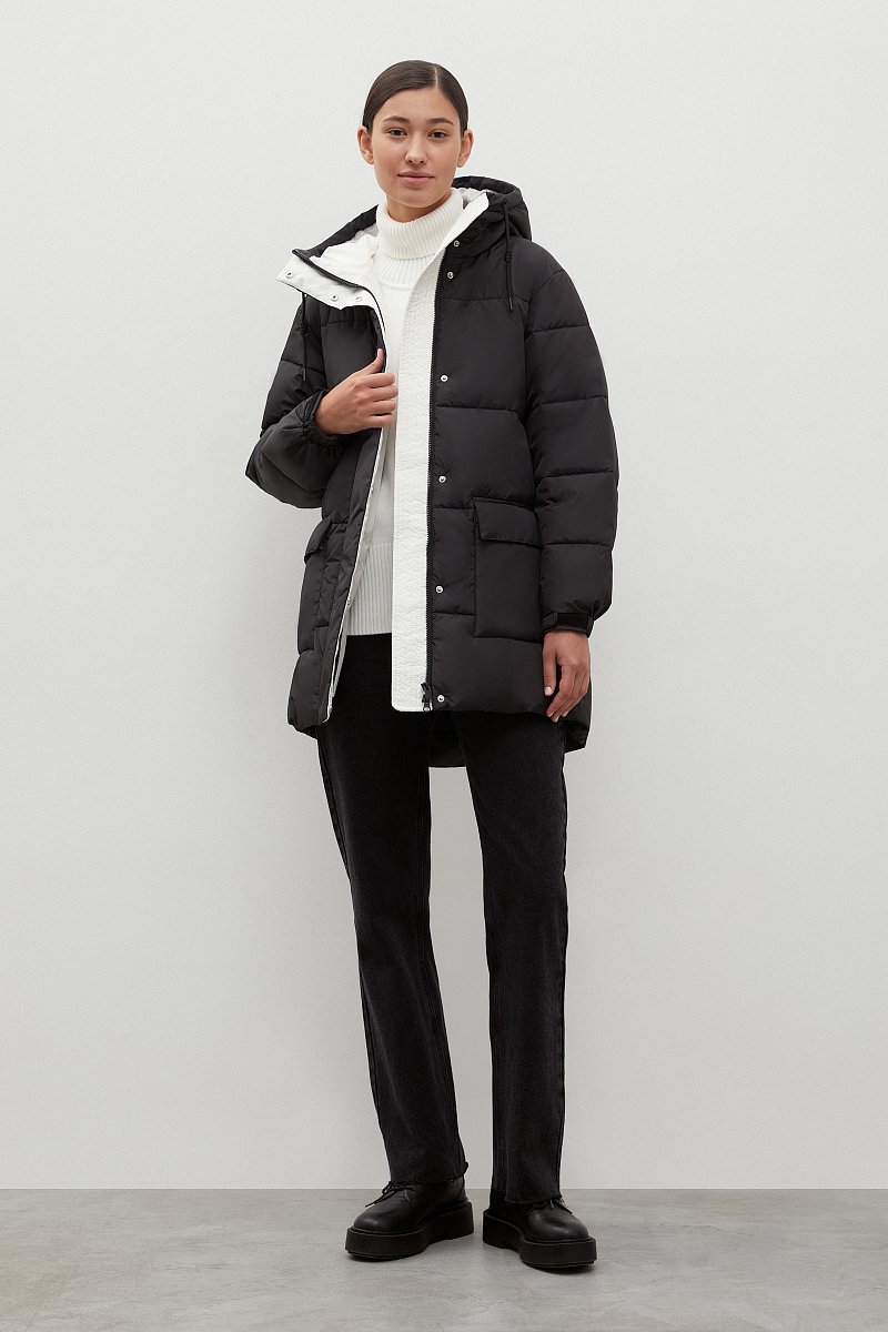 Стеганая утепленная куртка с капюшоном, Модель FWC11054, Фото №2