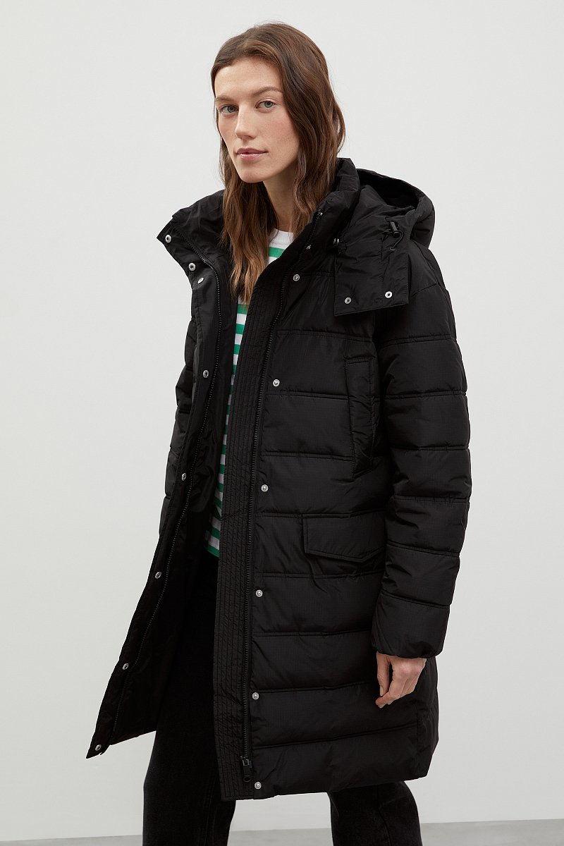 Утепленное пальто силуэта oversize, Модель FWC11055, Фото №4