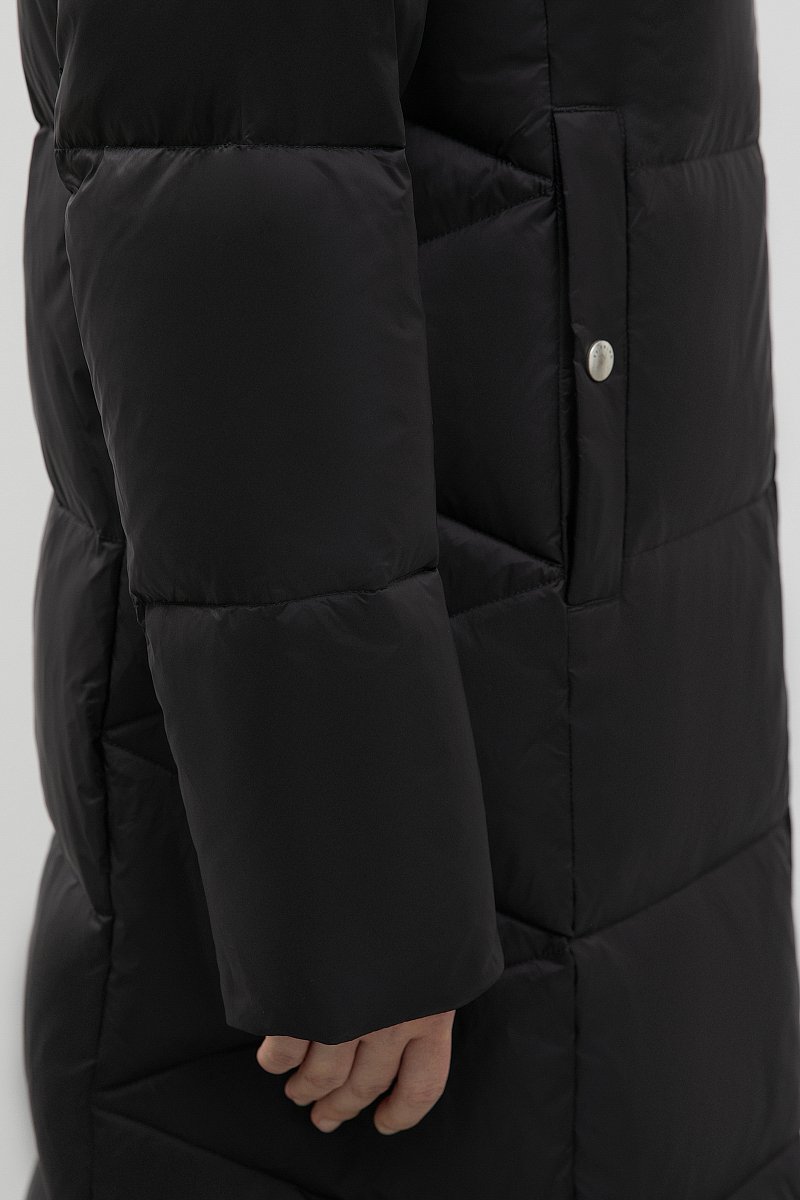Стеганое пуховое пальто с капюшоном, Модель FWC11071, Фото №6