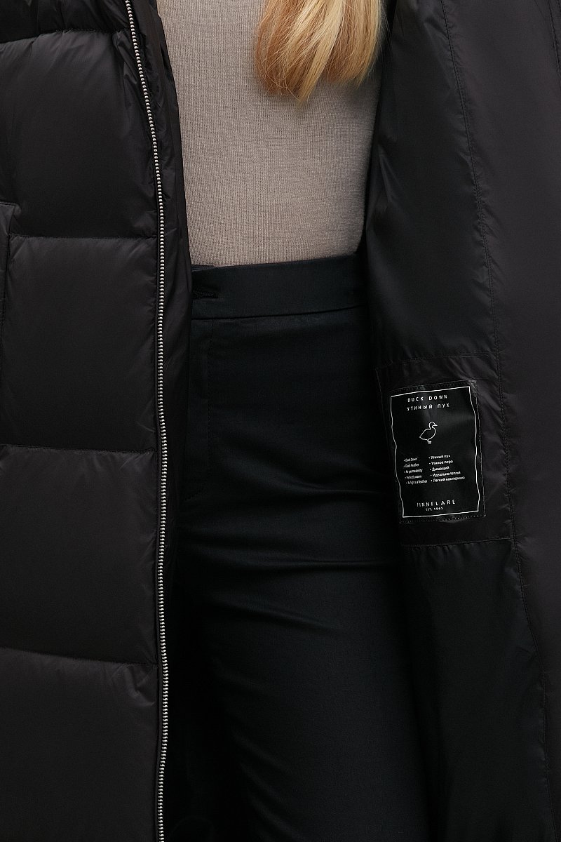 Стеганое пуховое пальто с капюшоном, Модель FWC11071, Фото №7