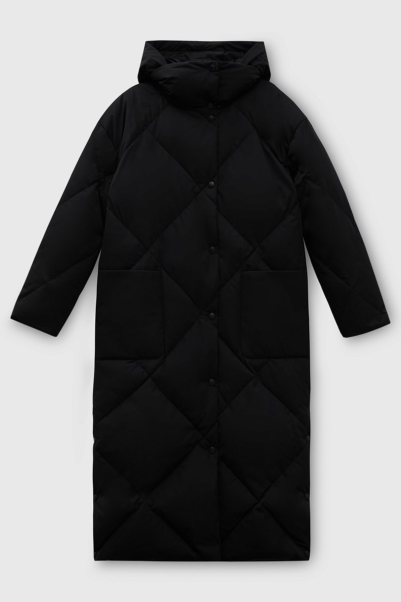 Стеганое пуховое пальто с капюшоном, Модель FWC11082, Фото №9