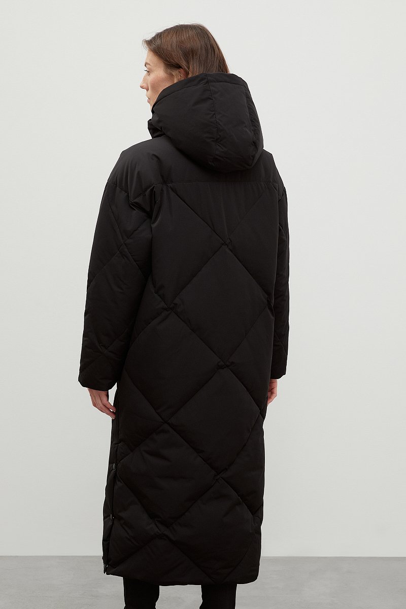 Стеганое пуховое пальто с капюшоном, Модель FWC11082, Фото №5