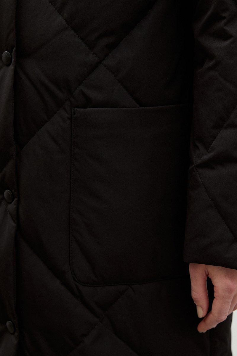 Стеганое пуховое пальто с капюшоном, Модель FWC11082, Фото №6
