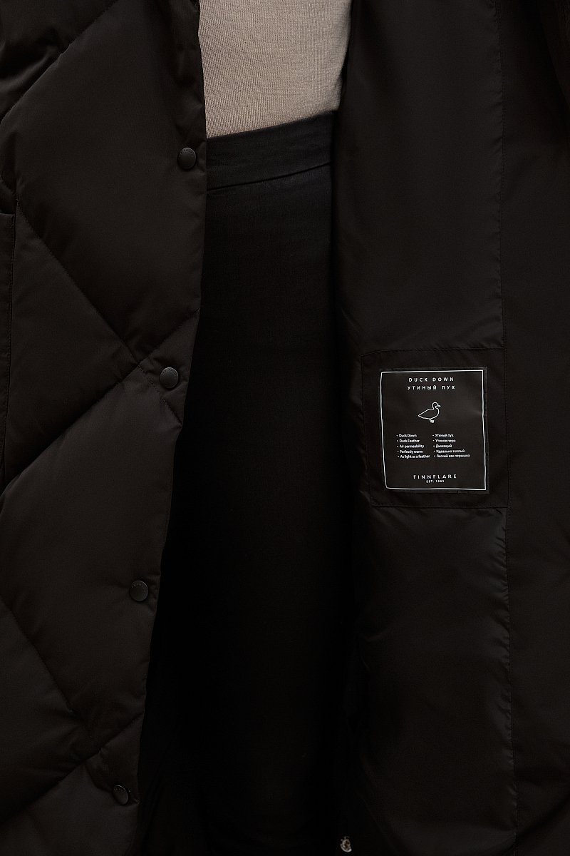 Стеганое пуховое пальто с капюшоном, Модель FWC11082, Фото №7