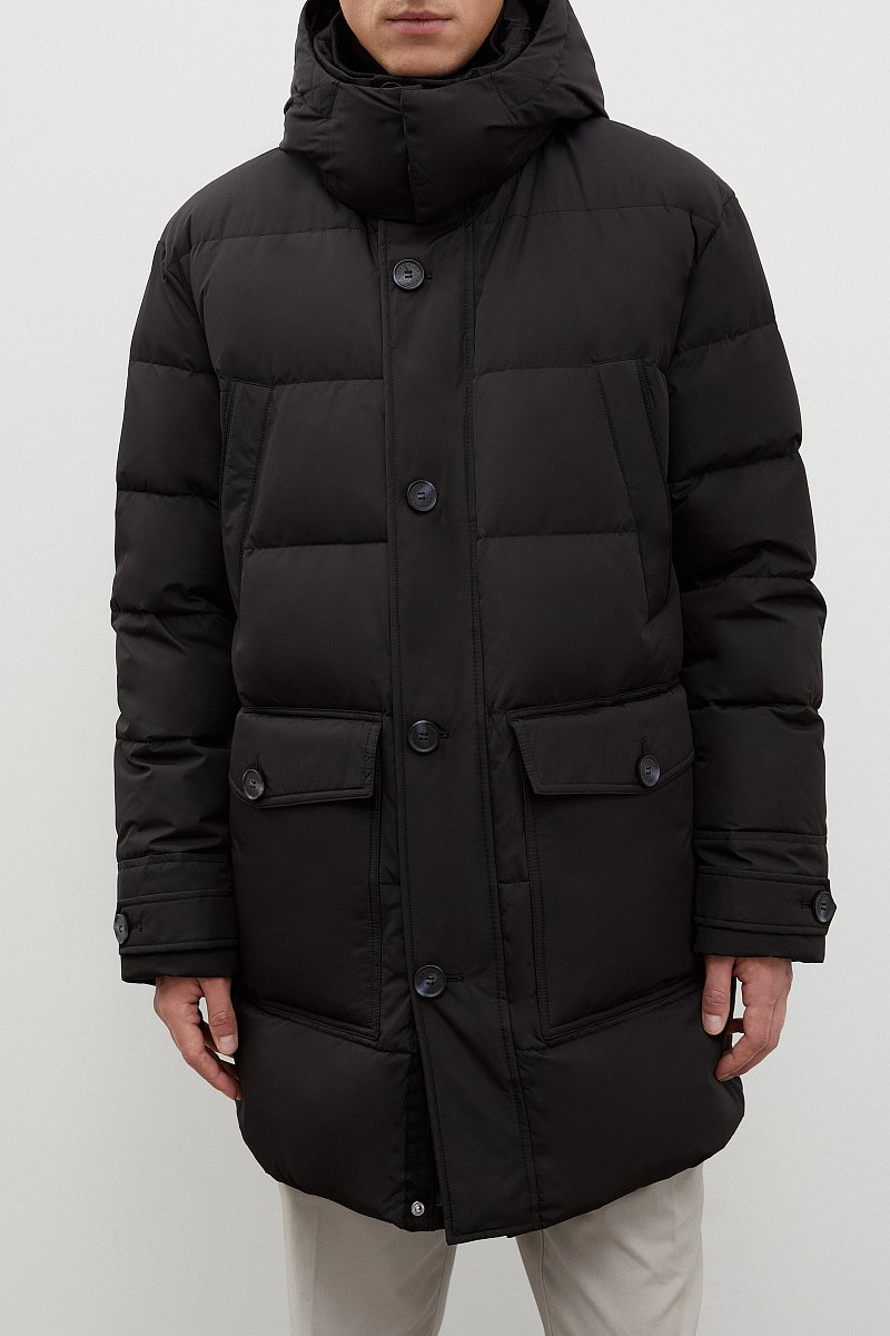 Стеганое пуховое пальто с капюшоном, Модель FWC21006, Фото №3