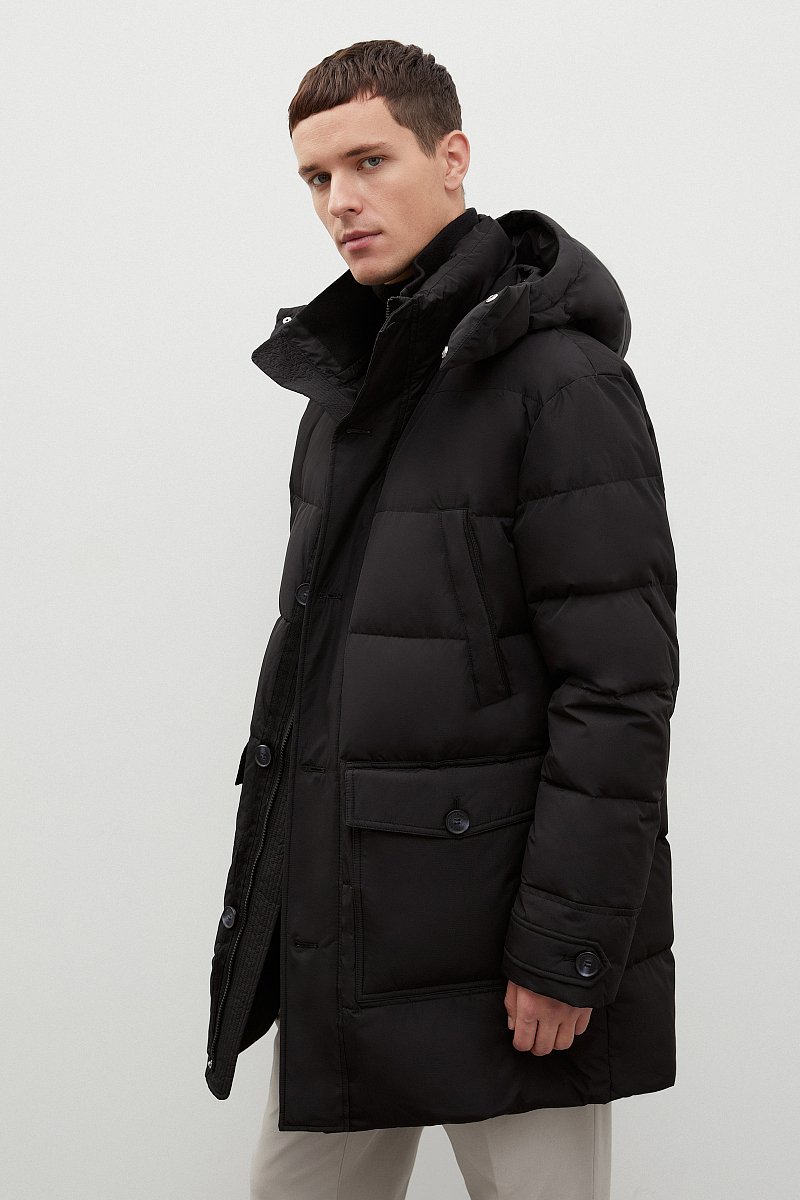 Стеганое пуховое пальто с капюшоном, Модель FWC21006, Фото №4