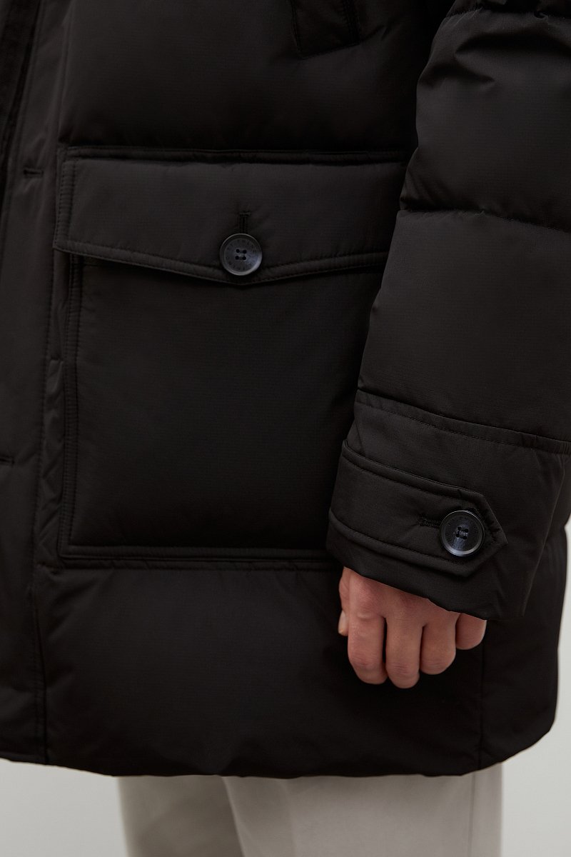 Стеганое пуховое пальто с капюшоном, Модель FWC21006, Фото №6