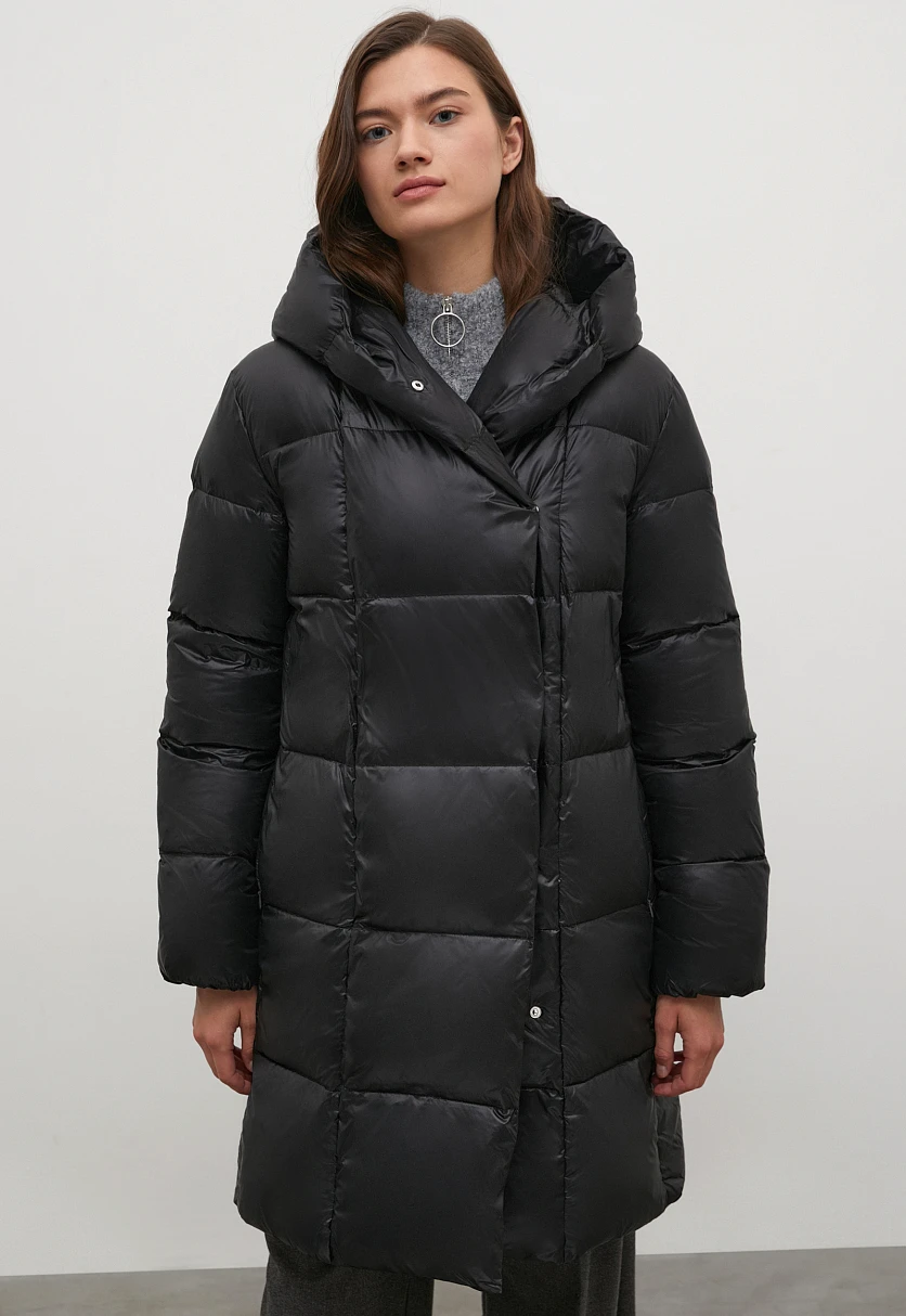 Стеганое пуховое пальто силуэта oversize, Модель FWC11079, Фото №1