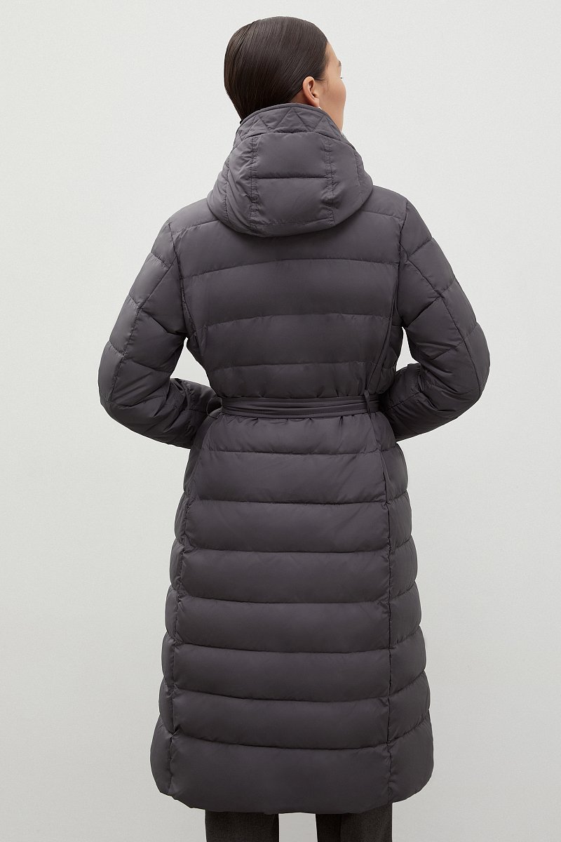 Стеганое утепленное пальто с поясом, Модель FWC11006, Фото №5