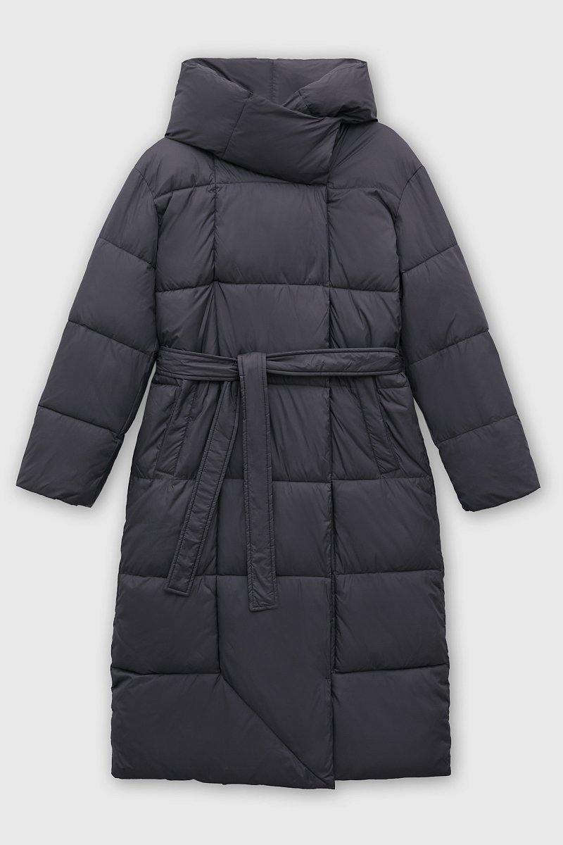 Стеганое утепленное пальто с поясом, Модель FWC11029, Фото №9