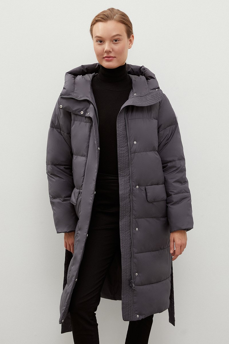 Утепленное пальто с поясом, Модель FWC11072, Фото №1
