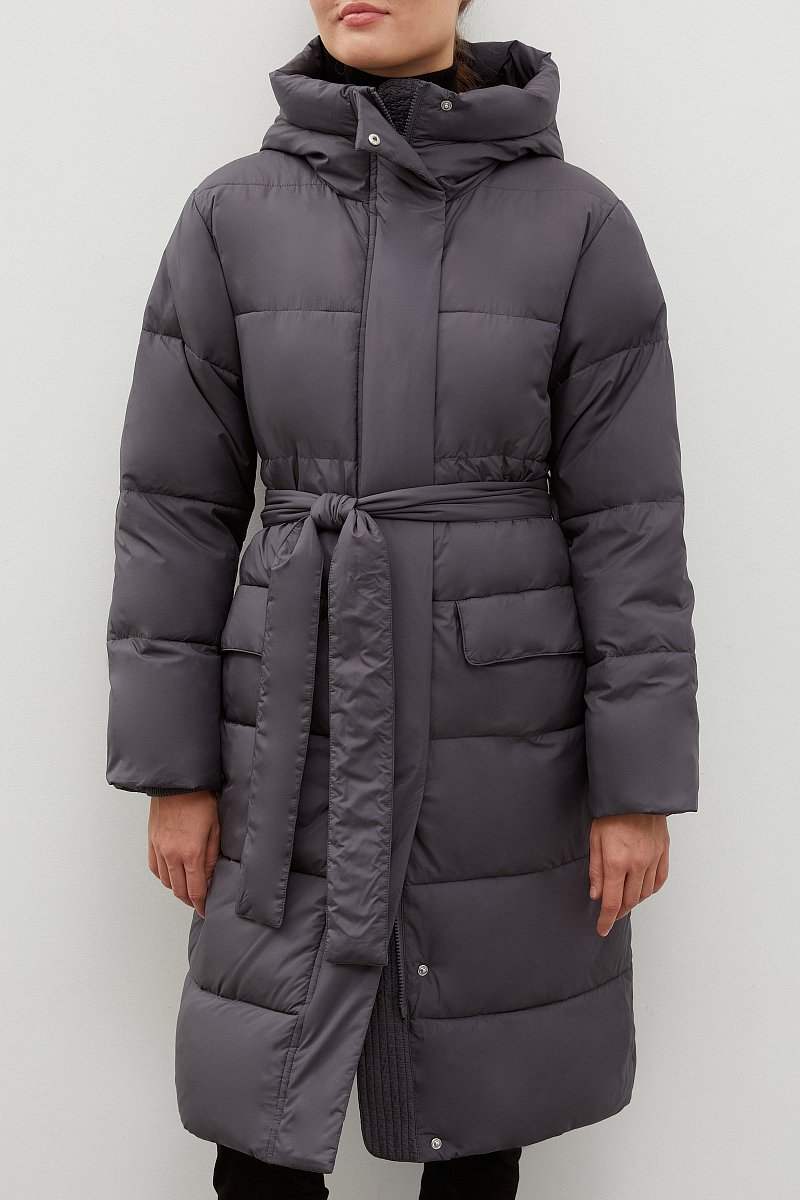 Утепленное пальто с поясом, Модель FWC11072, Фото №3