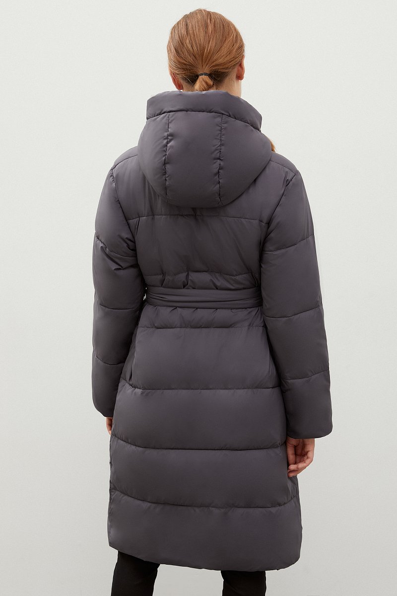 Утепленное пальто с поясом, Модель FWC11072, Фото №5