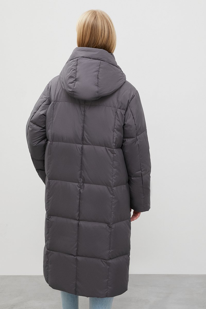 Стеганое пуховое пальто с капюшоном, Модель FWC11076, Фото №5