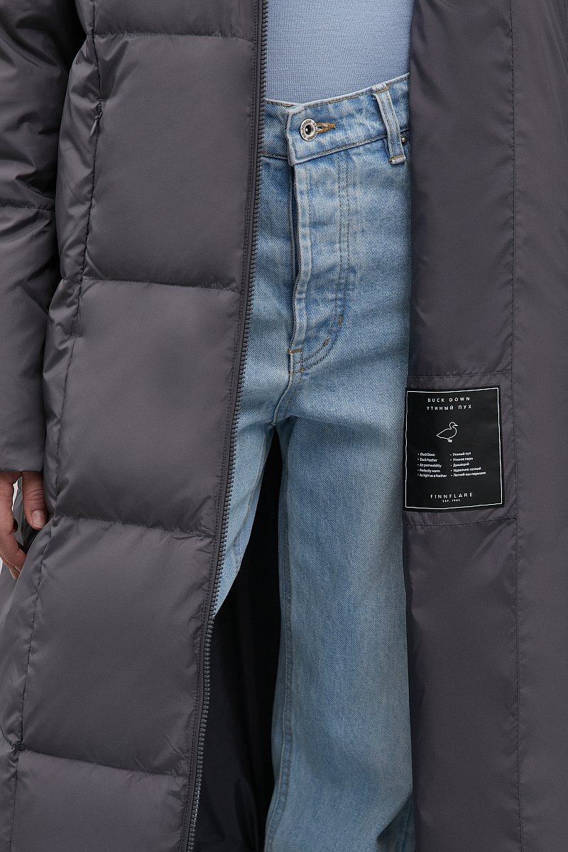 Стеганое пуховое пальто с капюшоном, Модель FWC11076, Фото №7