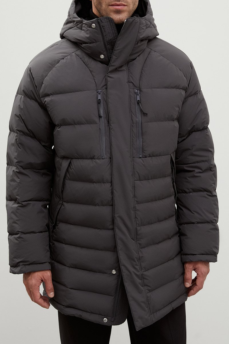 Стеганое пуховое пальто с капюшоном, Модель FWC21017, Фото №3