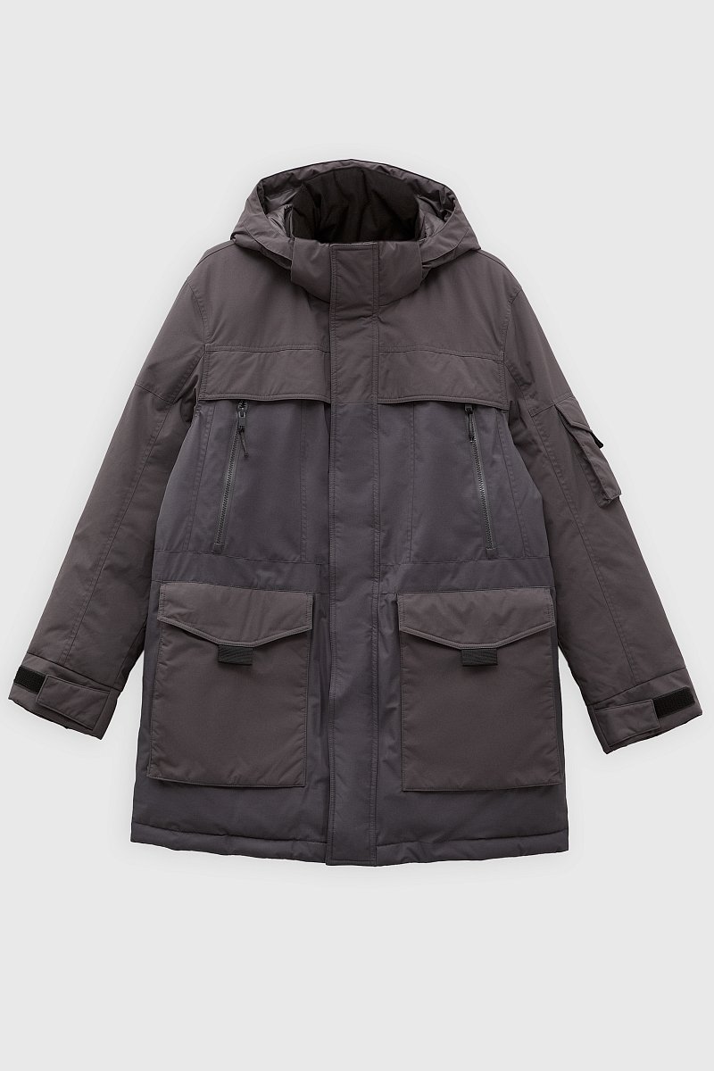Пуховое пальто с контрастной отделкой, Модель FWC21029, Фото №9