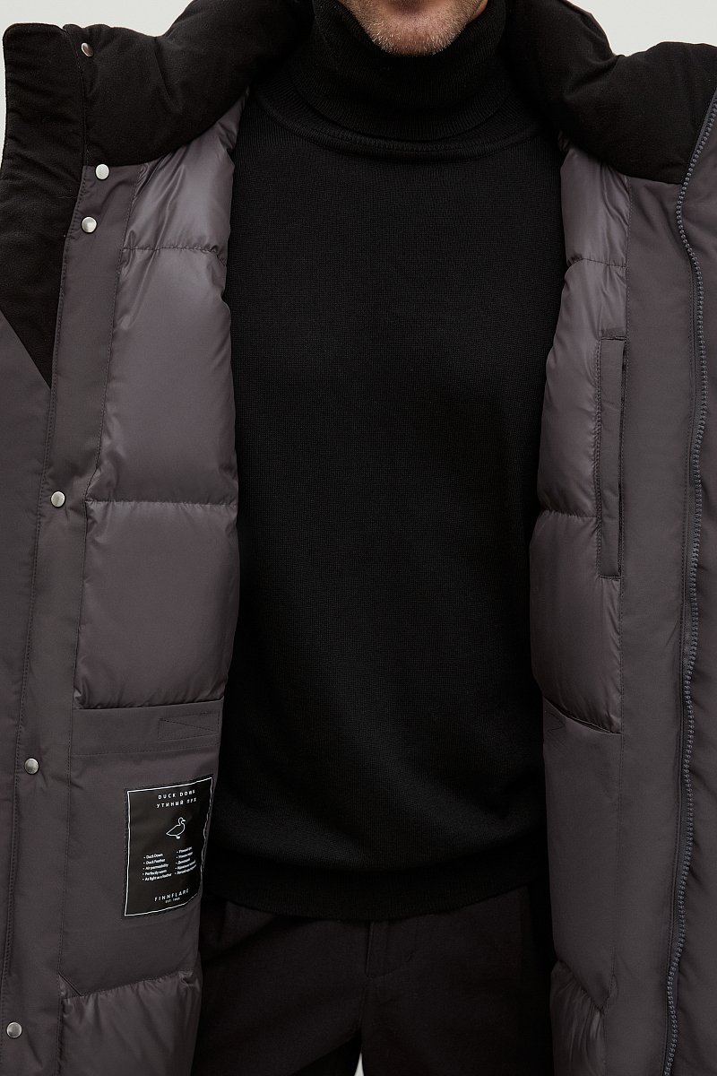 Пуховое пальто с контрастной отделкой, Модель FWC21029, Фото №7