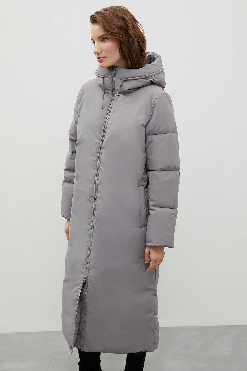 Утепленное пальто oversize с капюшоном, Модель FWC11074, Фото №4