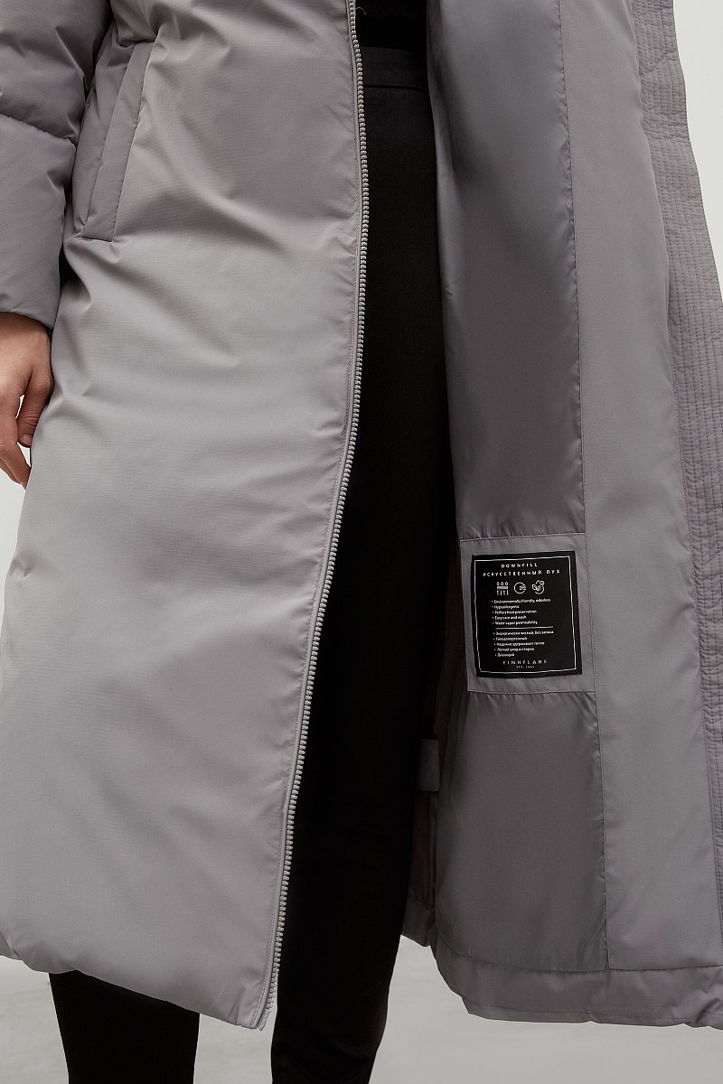 Утепленное пальто oversize с капюшоном, Модель FWC11074, Фото №7