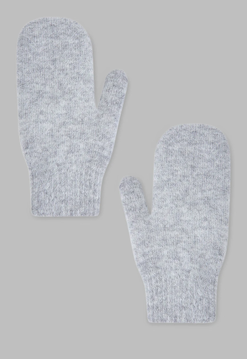 Вязаные варежки с шерстью и ангорой, Модель FWC11170, Фото №1