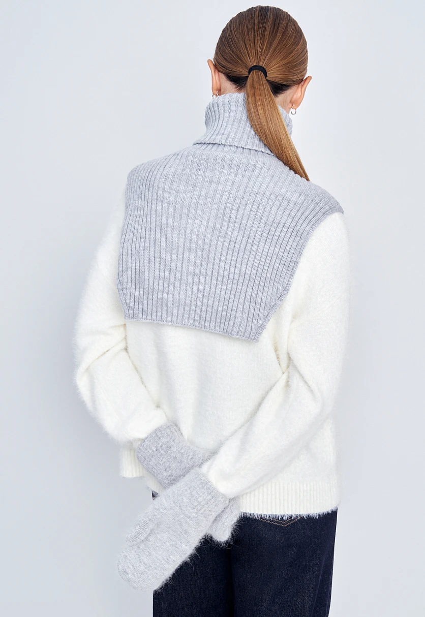 Вязаные варежки с шерстью и ангорой, Модель FWC11170, Фото №3