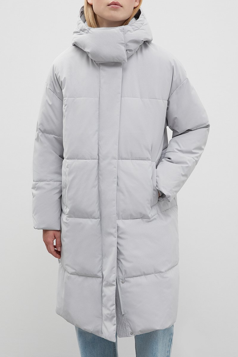 Стеганое утепленное пальто с капюшоном, Модель FWC11013, Фото №3