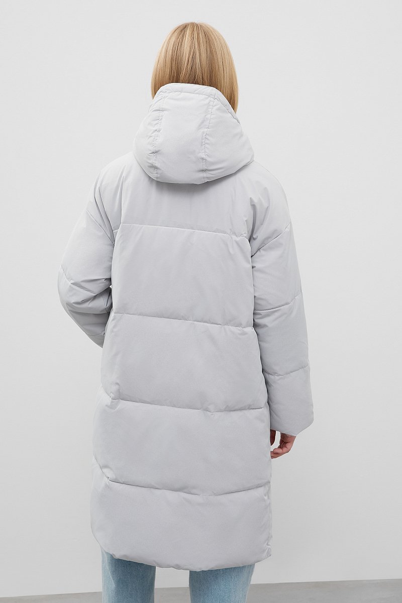 Стеганое утепленное пальто с капюшоном, Модель FWC11013, Фото №5