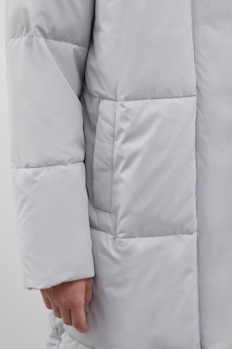 Стеганое утепленное пальто с капюшоном, Модель FWC11013, Фото №6
