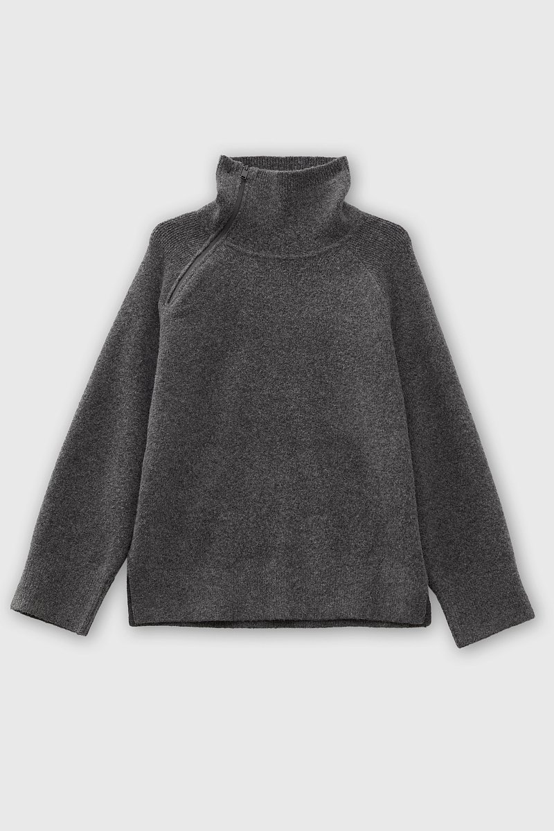 Свитер oversize силуэта с молнией, Модель FWC11114, Фото №7