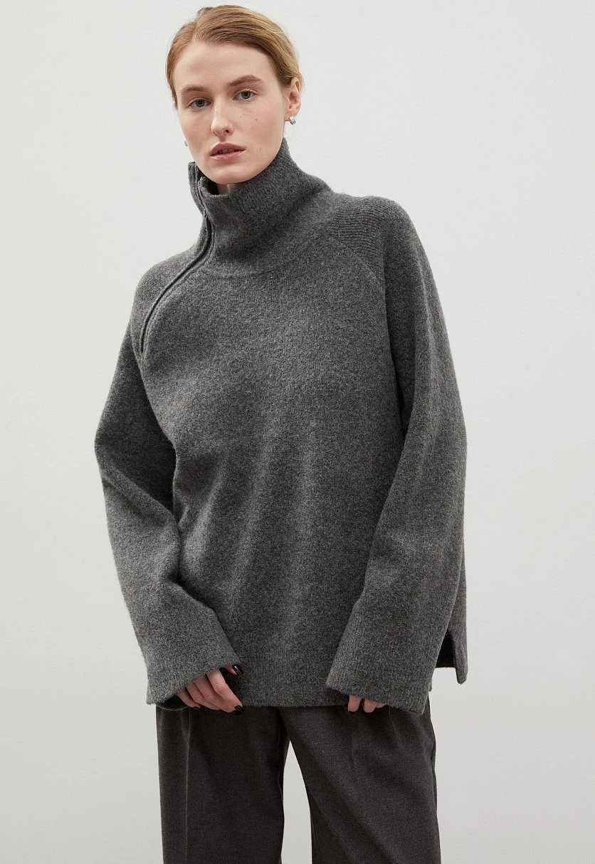 Свитер oversize силуэта с молнией, Модель FWC11114, Фото №1
