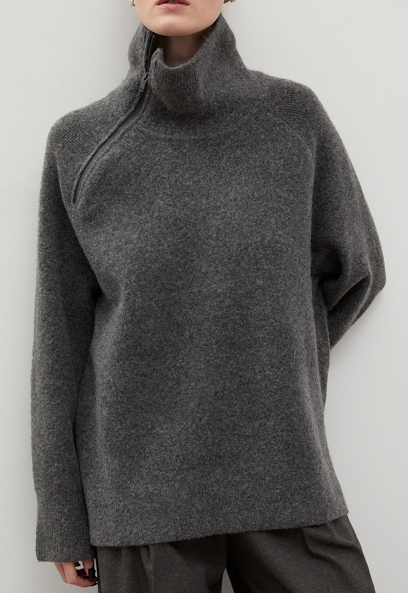 Свитер oversize силуэта с молнией, Модель FWC11114, Фото №3