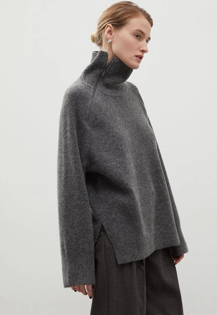 Свитер oversize силуэта с молнией, Модель FWC11114, Фото №4