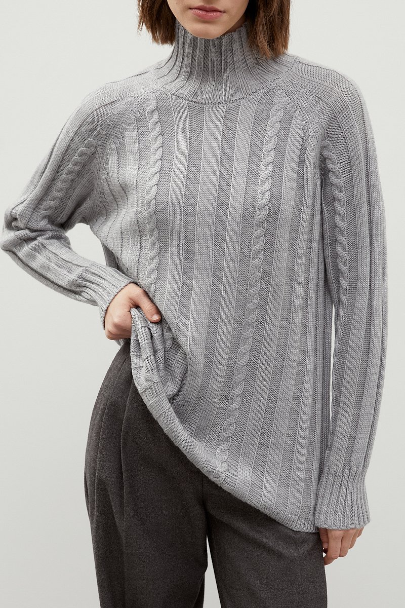 Свитер oversize с добавлением шерсти, Модель FWC11105, Фото №3