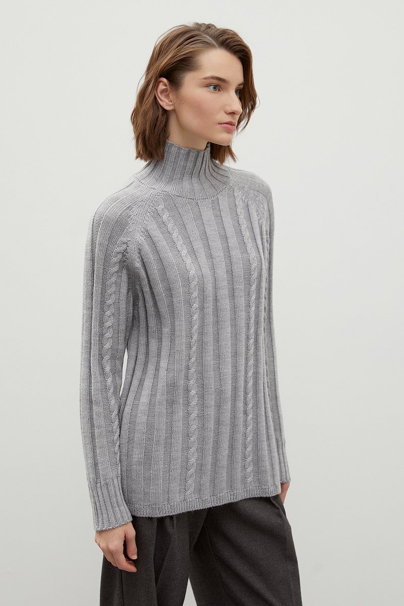 Свитер oversize с добавлением шерсти, Модель FWC11105, Фото №4