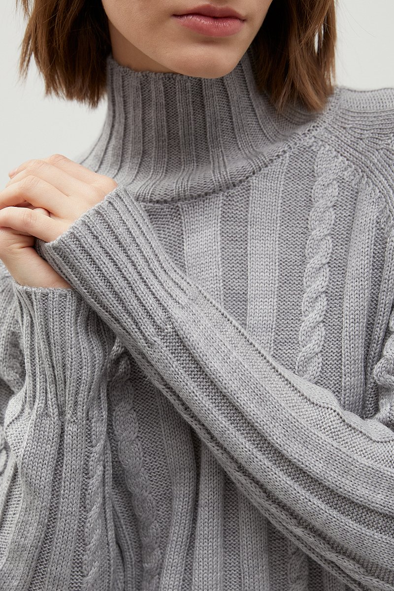 Свитер oversize с добавлением шерсти, Модель FWC11105, Фото №6