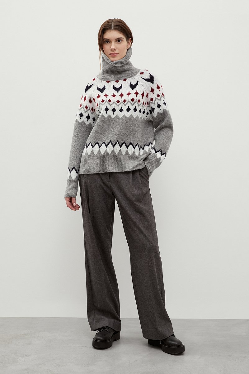 Свитер oversize силуэта с шерстью, Модель FWC11113, Фото №2