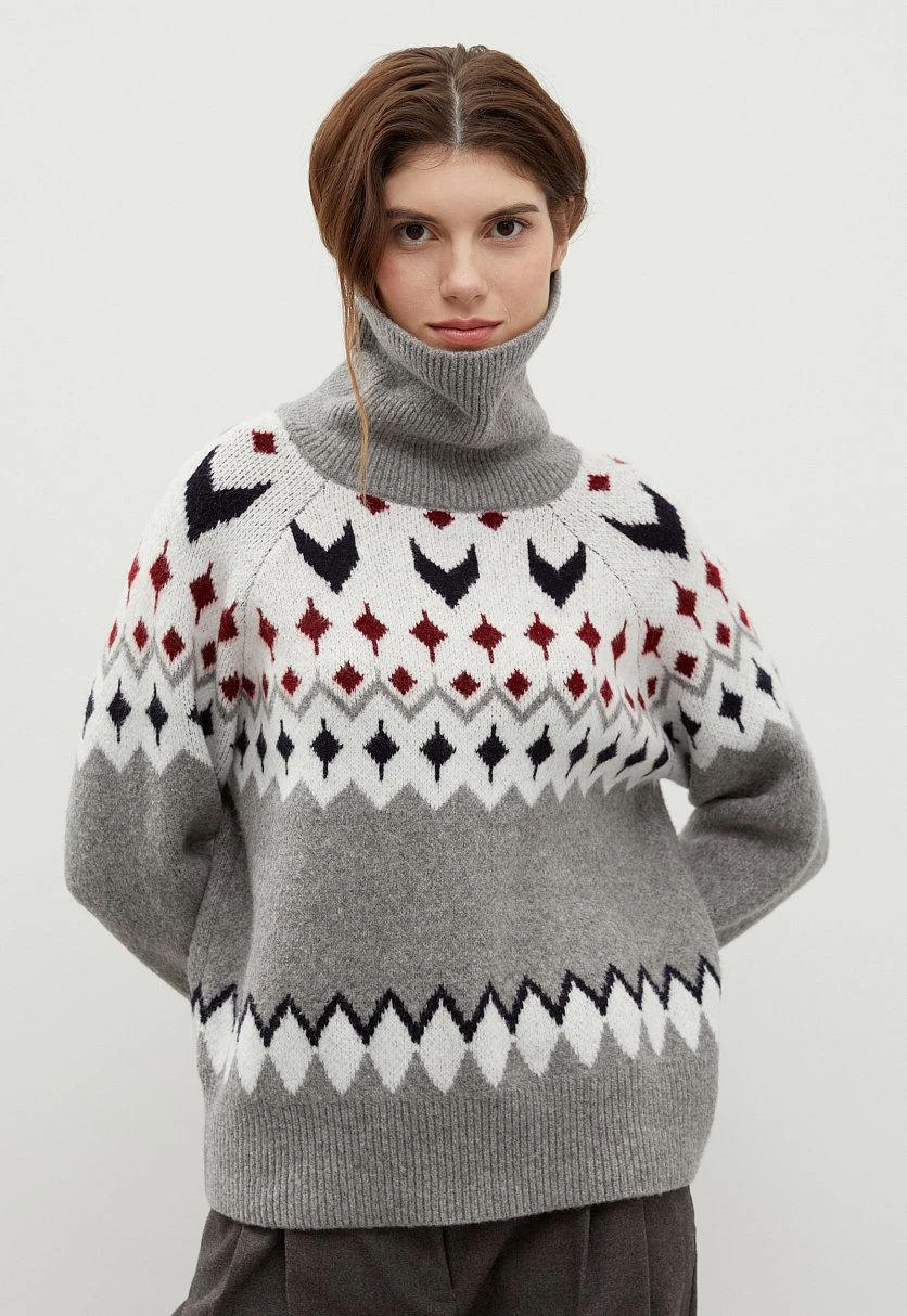 Свитер oversize силуэта с шерстью, Модель FWC11113, Фото №1