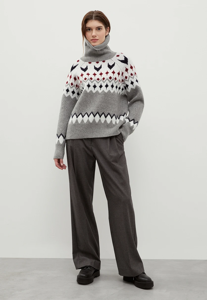 Свитер oversize силуэта с шерстью, Модель FWC11113, Фото №2