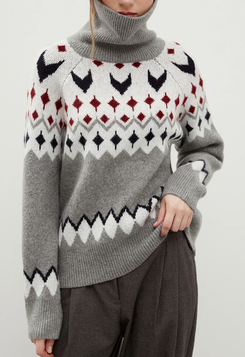 Свитер oversize силуэта с шерстью, Модель FWC11113, Фото №3