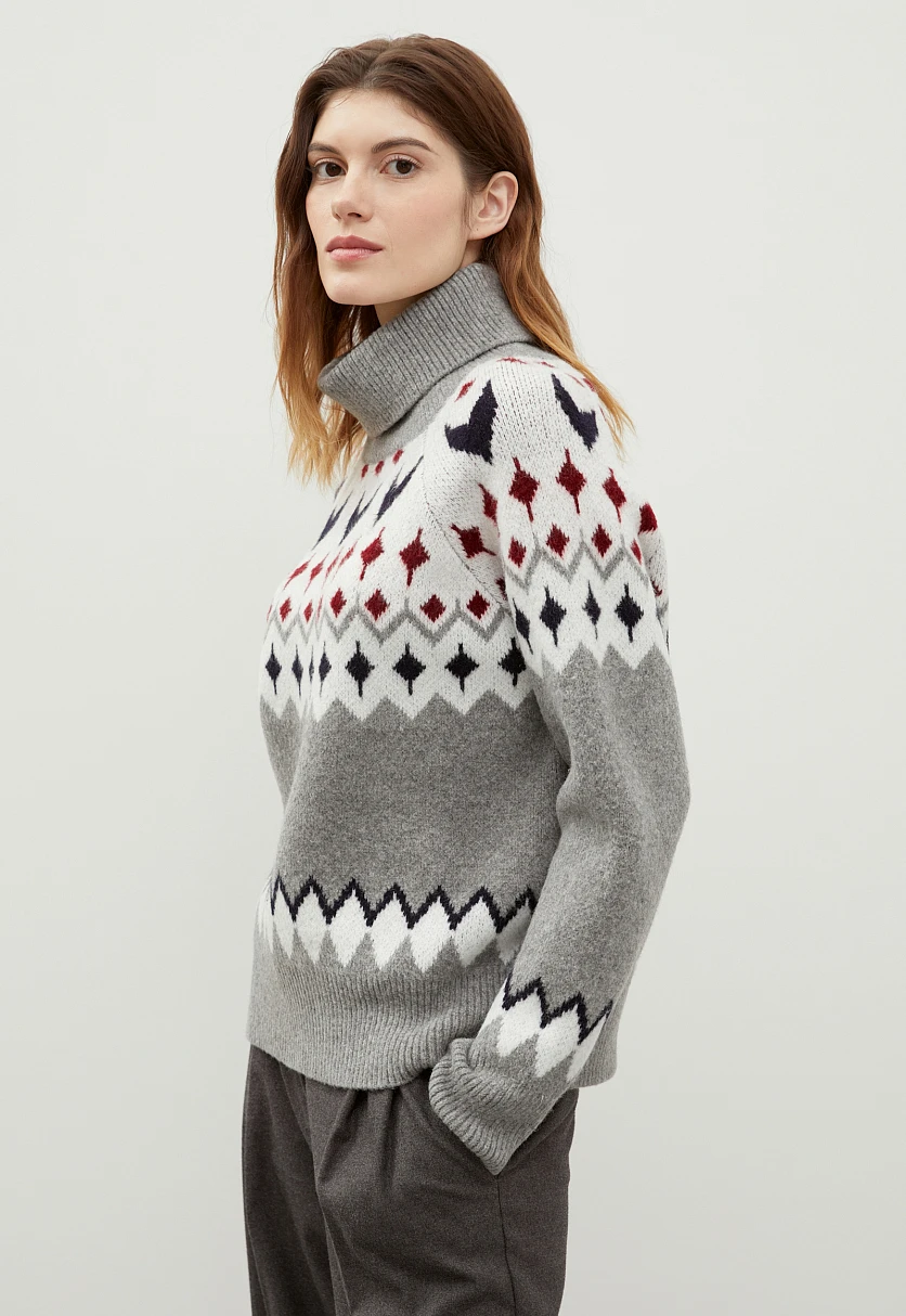Свитер oversize силуэта с шерстью, Модель FWC11113, Фото №4