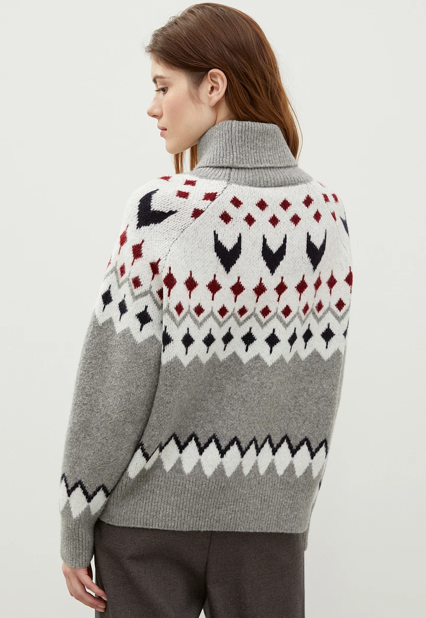 Свитер oversize силуэта с шерстью, Модель FWC11113, Фото №5