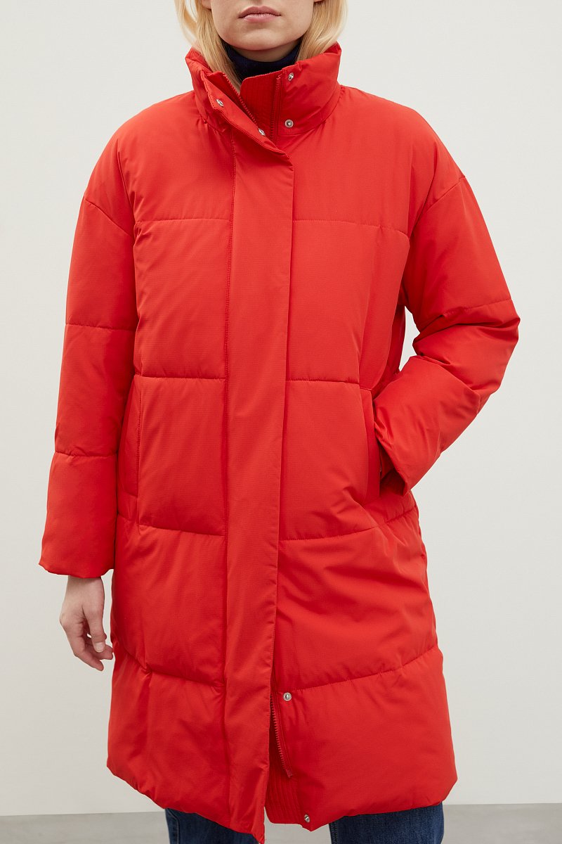 Стеганое утепленное пальто с капюшоном, Модель FWC11013, Фото №3