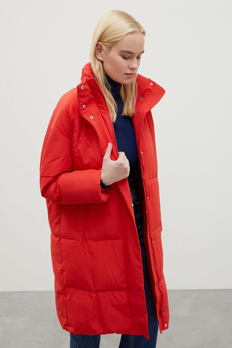 Стеганое утепленное пальто с капюшоном, Модель FWC11013, Фото №4