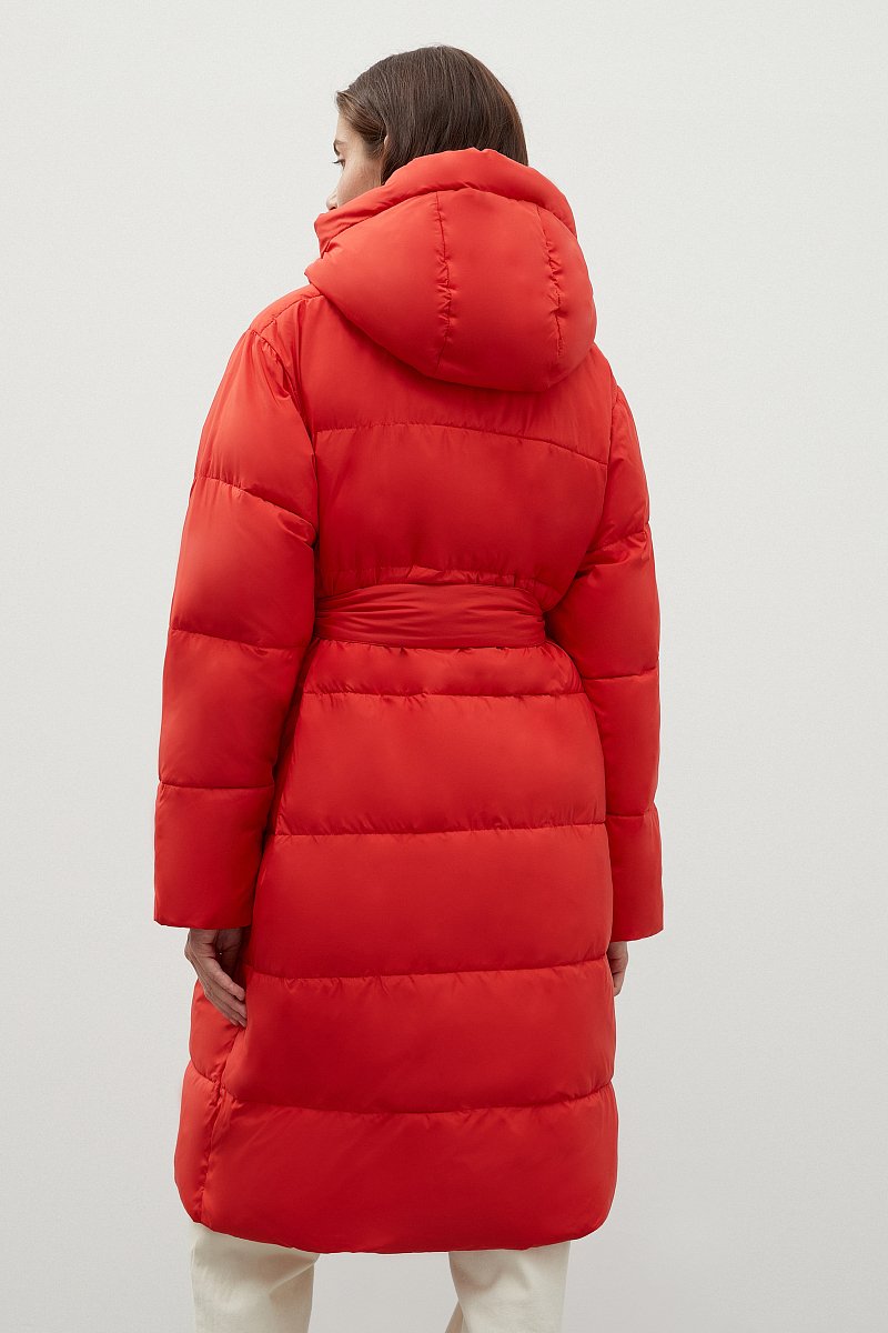 Утепленное пальто с поясом, Модель FWC11072, Фото №5