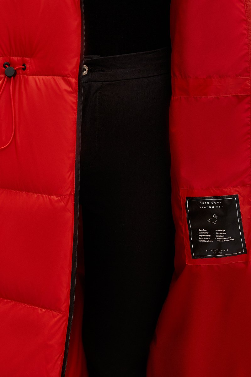 Пуховое пальто с капюшоном и талией на кулиске, Модель FWC11084, Фото №7