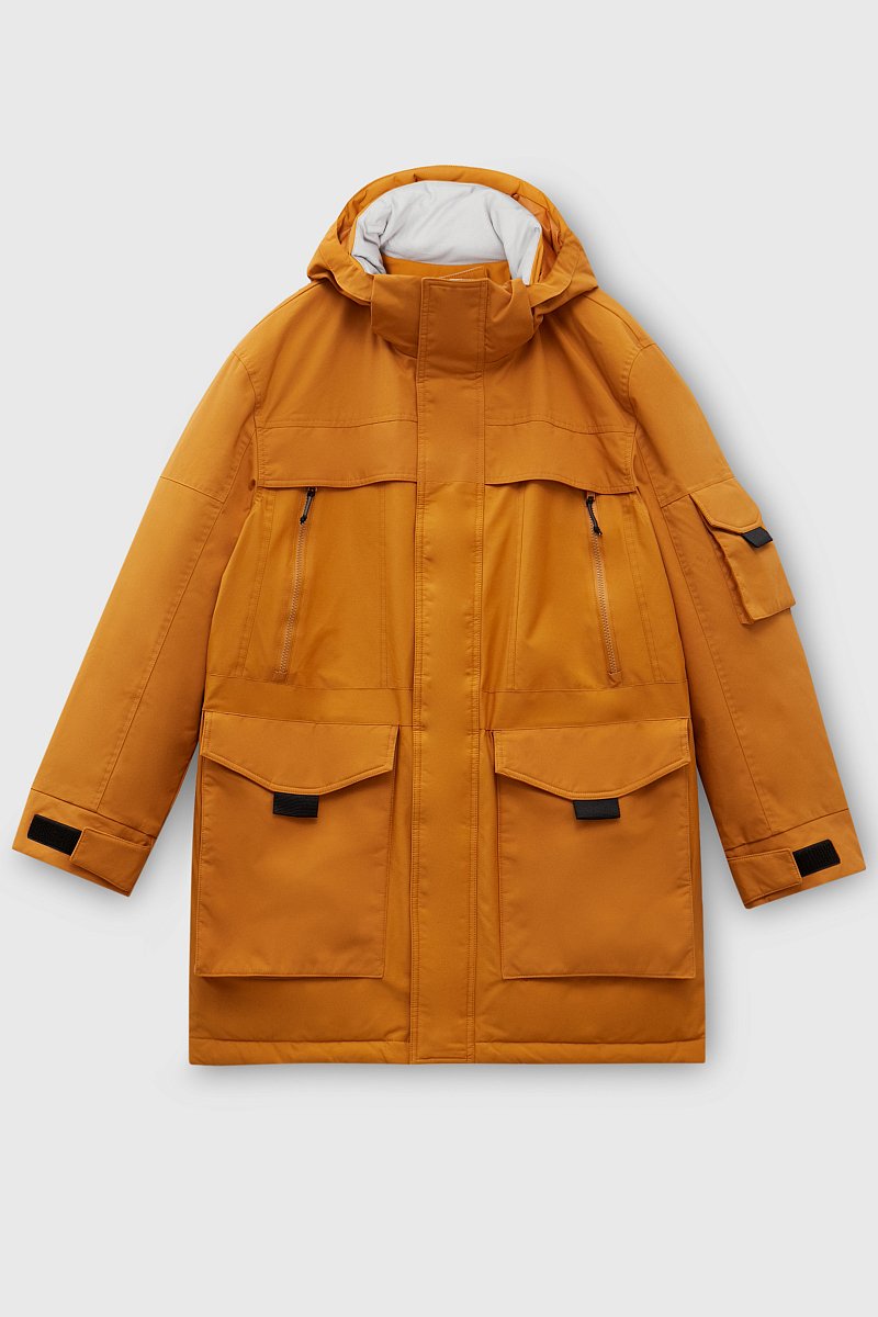 Пуховое пальто с контрастной отделкой, Модель FWC21029, Фото №9