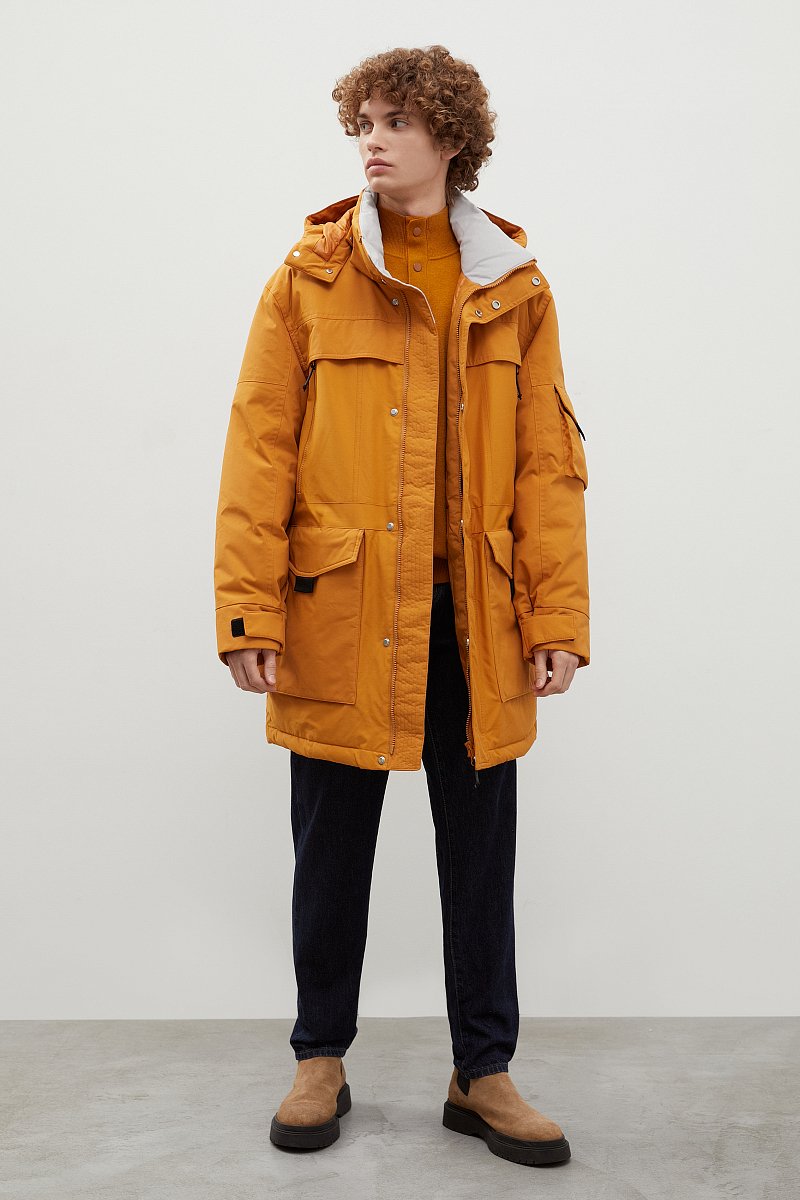 Пуховое пальто с контрастной отделкой, Модель FWC21029, Фото №2