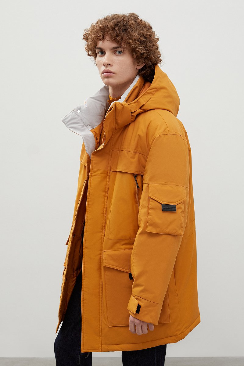 Пуховое пальто с контрастной отделкой, Модель FWC21029, Фото №4
