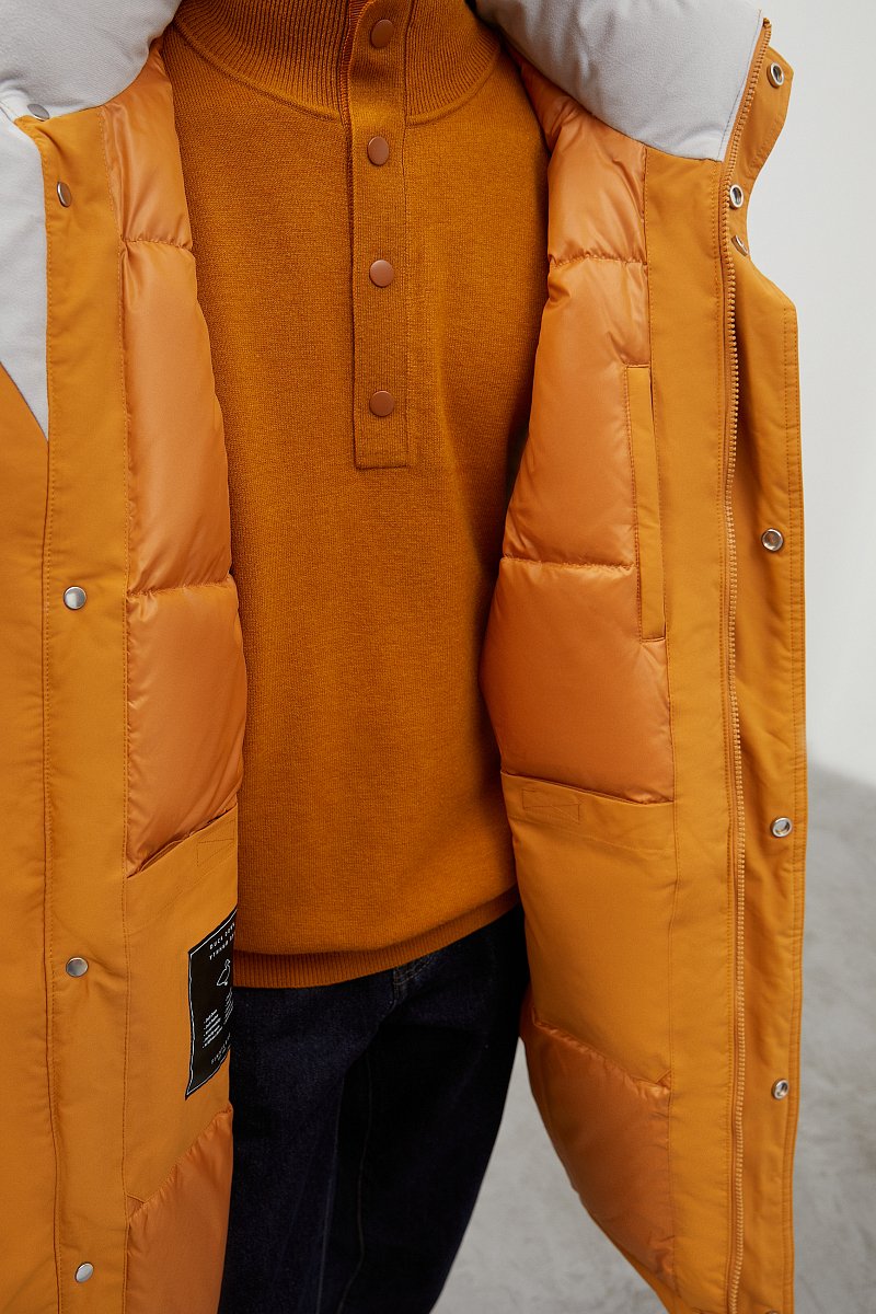 Пуховое пальто с контрастной отделкой, Модель FWC21029, Фото №7